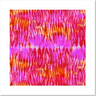 Bright Red and Orange Shibori Posters and Art